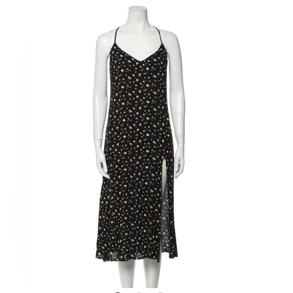 REFORMATION Crimini Slip Dress Posie Floral Print Black Size 6 NWT - Picture 4 of 10